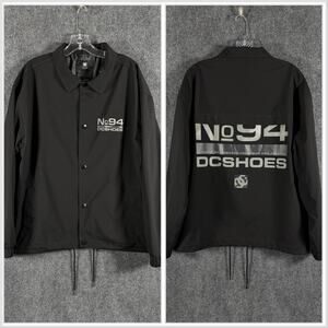 DC Shoes Static 94 Coaches Windbreaker Mens M Black Skateboarding Streetwear